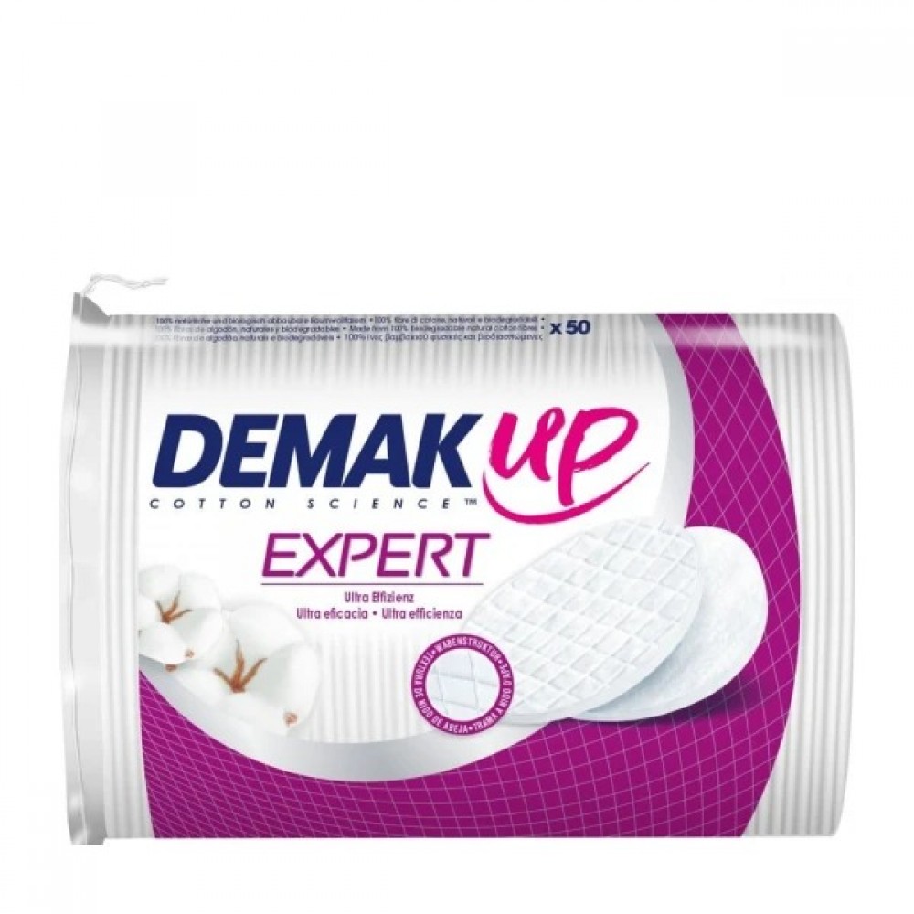 DEMAK'UP Expert Οβάλ Δίσκοι Ντεμακιγιάζ – 50 Τεμάχια Πρόσωπο