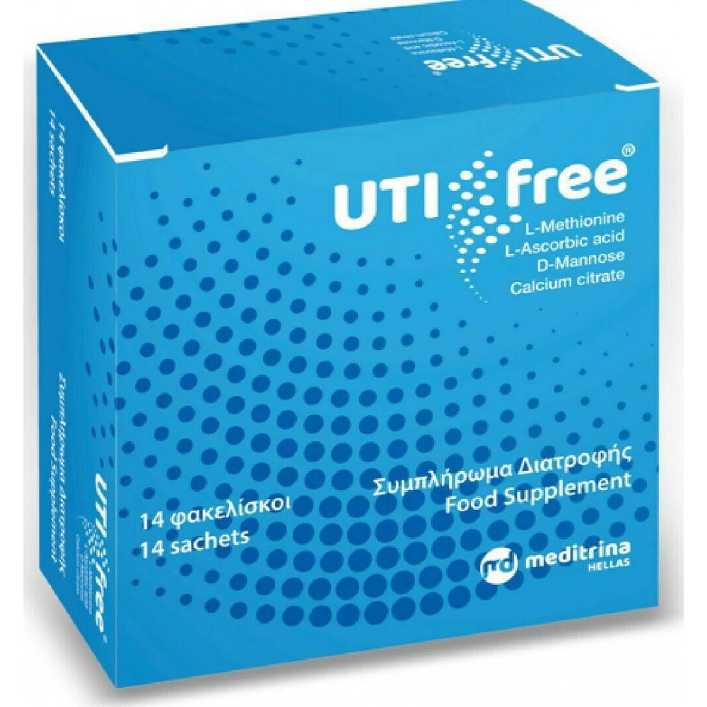 Meditrina UTIfree Food Supplement Συμπλήρωμα Διατροφής Για Ουρολοίμωξη 14 Φακελίσκοι Συμπληρώματα διατροφής