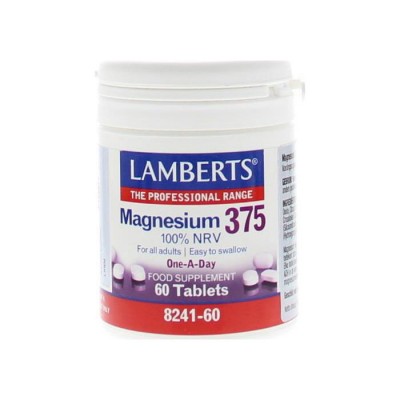 Lamberts Magnesium 375mg – Συμπλήρωμα Μαγνησίου για Μύες, Ενέργεια & Ηλεκτρολύτες | 60 Ταμπλέτες