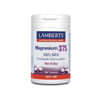 Lamberts Magnesium 375mg – Μαγνήσιο για Μυϊκή Λειτουργία, Ενέργεια & Νευρικό Σύστημα | 190 Ταμπλέτες