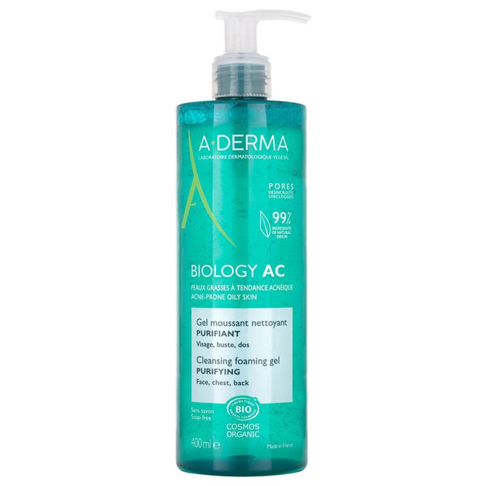A-Derma BIOLOGY AC Αφρίζον Ζελ Καθαρισμού 400ml – Καθαρισμός & Εξυγίανση για Λιπαρό ή Ακνεϊκό Δέρμα Καλλυντικά