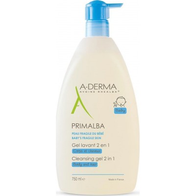 A-Derma PRIMALBA 2 σε 1 Βρεφικό Ζελ Καθαρισμού Σώματος & Μαλλιών 750ml