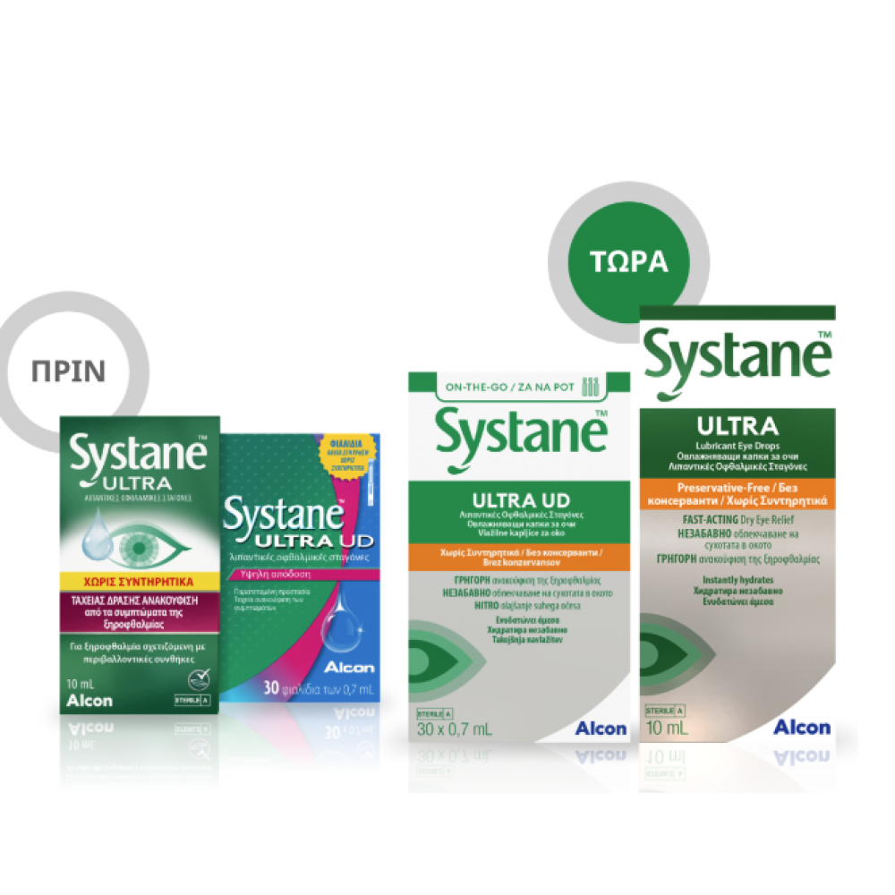 Systane ULTRA Preservative-Free Οφθαλμικές Σταγόνες 10ml – Ανακούφιση Ξηροφθαλμίας Πρώτες Βοήθειες