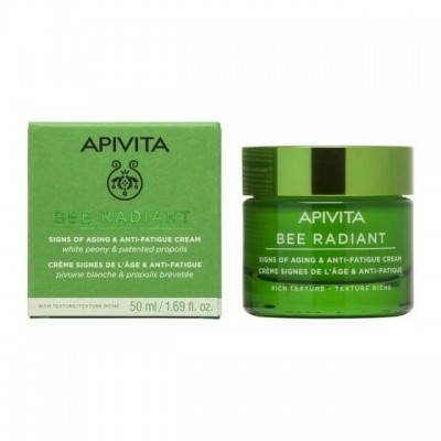 Apivita Bee Radiant Rich Texture 50ml – Κρέμα Αντιγήρανσης για Λάμψη & Αναζωογόνηση με Πλούσια Υφή