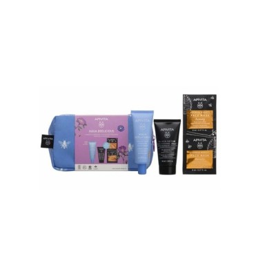 Apivita Aqua Beelicious Tinted SPF30 40ml με ΔΩΡΟ Black Cleansing Gel 50ml & Μάσκα Προσώπου Honey – Ολοκληρωμένο Σετ Ημέρας με Προστασία, Καθαρισμό & Θρέψη
