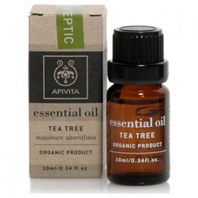 Apivita Essential Oil Tea Tree 10ml – Βιολογικό Αιθέριο Έλαιο Τεϊόδεντρο για Απολύμανση, Εξισορρόπηση & Αντιβακτηριδιακή Δράση