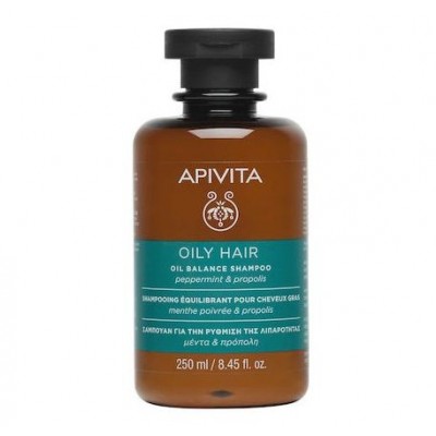 Apivita Oily Hair Oil Balance Shampoo – Σαμπουάν Ρύθμισης Λιπαρότητας με Μέντα & Πρόπολη 250ml