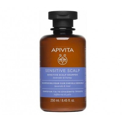 Apivita Sensitive Scalp Shampoo – Σαμπουάν για Ευαίσθητο Τριχωτό με Πρεβιοτικά & Μέλι 250ml
