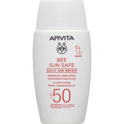 Apivita Bee Sun Safe Daily Age Repair SPF50 με 3% Νιασιναμίδη – Κρέμα Προσώπου για Πανάδες & Ρυτίδες, 50ml