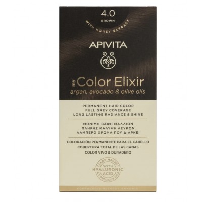Apivita My Color Elixir 4.0 Καστανό – Μόνιμη Φυτική Βαφή Μαλλιών Χωρίς Αμμωνία με Έλαια Ελιάς, Argan και Αβοκάντο