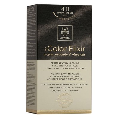 Apivita My Color Elixir 4.11 Καστανό Έντονο Σαντρέ – Φυτική Μόνιμη Βαφή Μαλλιών χωρίς Αμμωνία με Έλαια Ελιάς, Argan & Αβοκάντο