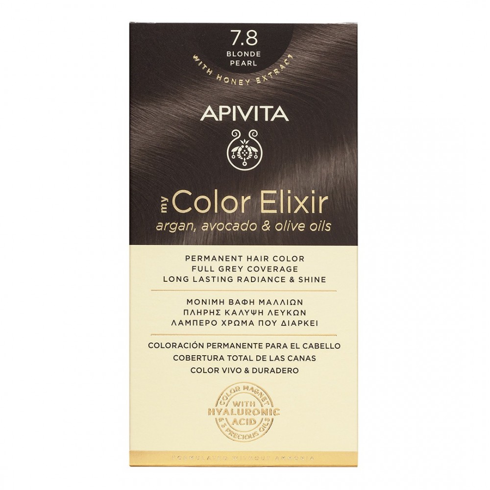 Apivita My Color Elixir Βαφή Μαλλιών 7.8 Ξανθό Περλέ – Μόνιμη Βαφή με Φυτικά Έλαια Φροντίδα μαλλιών