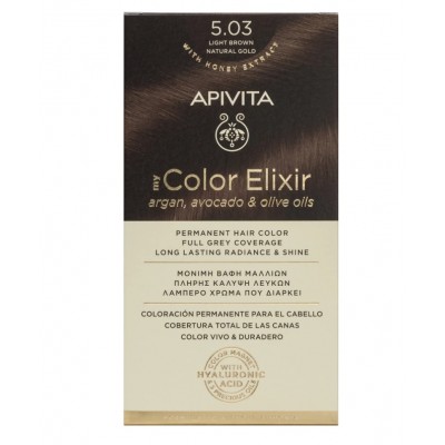 Apivita My Color Elixir 5.03 Καστανό Ανοιχτό Φυσικό Μέλι – Φυτική Μόνιμη Βαφή Μαλλιών χωρίς Αμμωνία