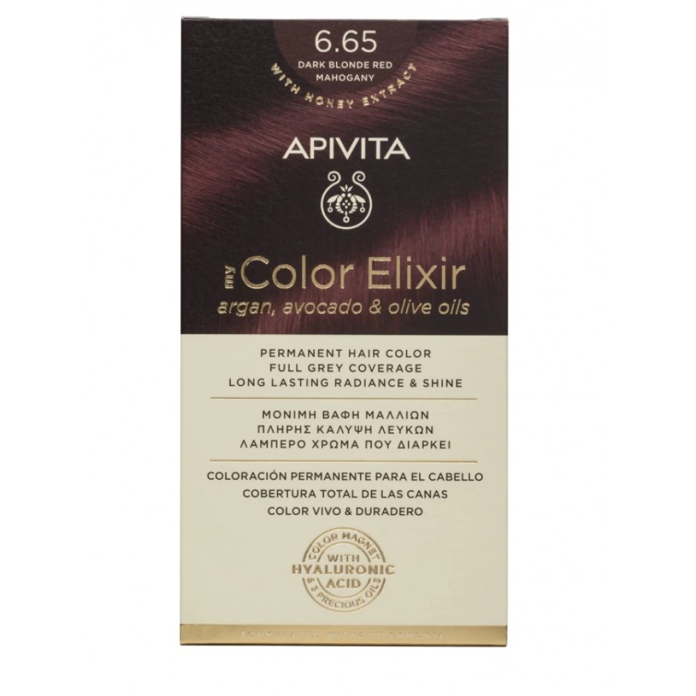 Apivita My Color Elixir 6.65 Έντονο Κόκκινο – Μόνιμη Φυτική Βαφή Μαλλιών Χωρίς Αμμωνία για Εντυπωσιακό Κόκκινο Χρώμα Φροντίδα μαλλιών