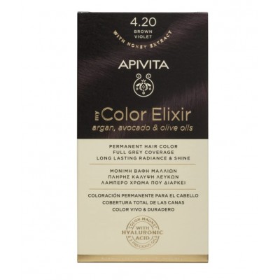 Apivita My Color Elixir 4.20 Καστανό Βιολετί – Μόνιμη Φυτική Βαφή Μαλλιών χωρίς Αμμωνία με Έλαια Ελιάς, Argan & Αβοκάντο