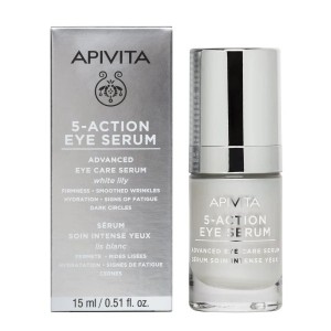 Apivita 5 Action Eye Serum 15ml – Ορός Ματιών Εντατικής Ενυδάτωσης & Αντιγήρανσης με Λευκό Κρίνο Καλλυντικά