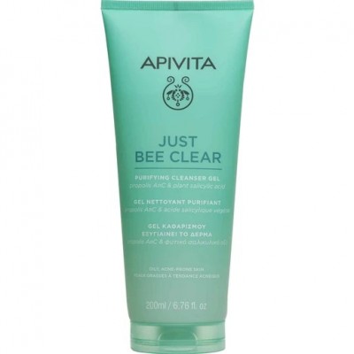 Apivita Just Bee Clear Καθαριστικό Τζελ Προσώπου – Για Λιπαρή Επιδερμίδα & Τάση Ακμής | 200ml