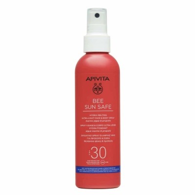 Apivita Bee Sun Safe Hydra Melting Ultra-Light Face & Body Spray SPF30 200ml – Αντηλιακή Προστασία για Πρόσωπο & Σώμα
