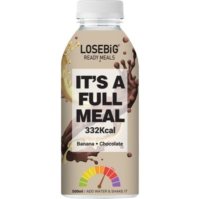 Losebig Full Meal 332Kcal 500ml – Πλήρες Υποκατάστατο Γεύματος με Γεύση Μπανάνα & Σοκολάτα