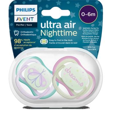 Avent Ultra Air Night Πιπίλες – Σετ Νυχτός 2 Τεμαχίων
