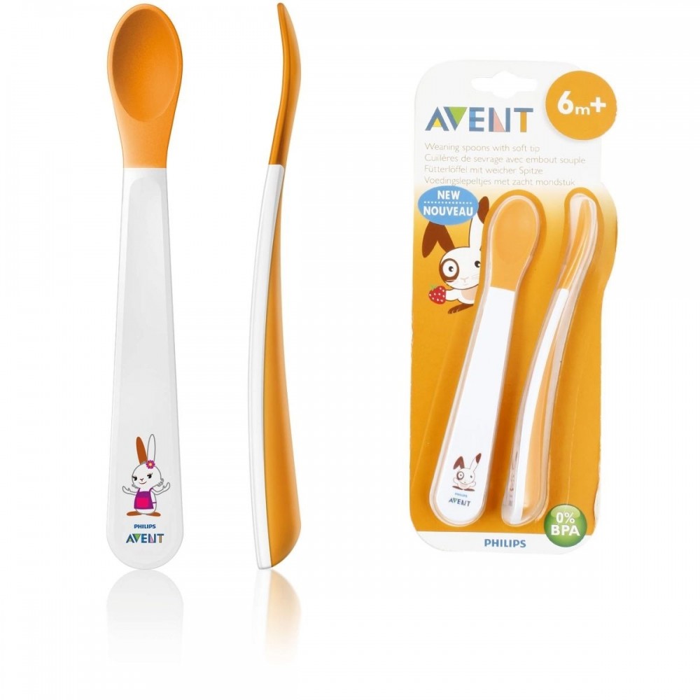 Avent Κουτάλι Μαλακό 6m+ – Σετ 2 Τεμάχια Χωρίς BPA