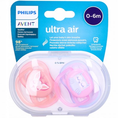 Avent Ultra Air Soothing 0–6 Μηνών Πιπίλες – Σετ 2 Τεμάχια