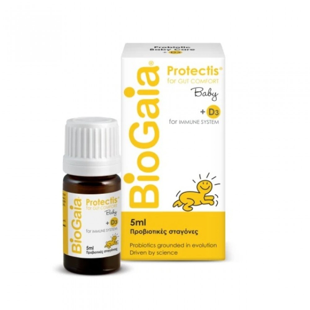 BioGaia Protectis Baby & D3 Drops 5ml – Προβιοτικές Σταγόνες με Βιταμίνη D3 για Βρέφη Συμπληρώματα διατροφής