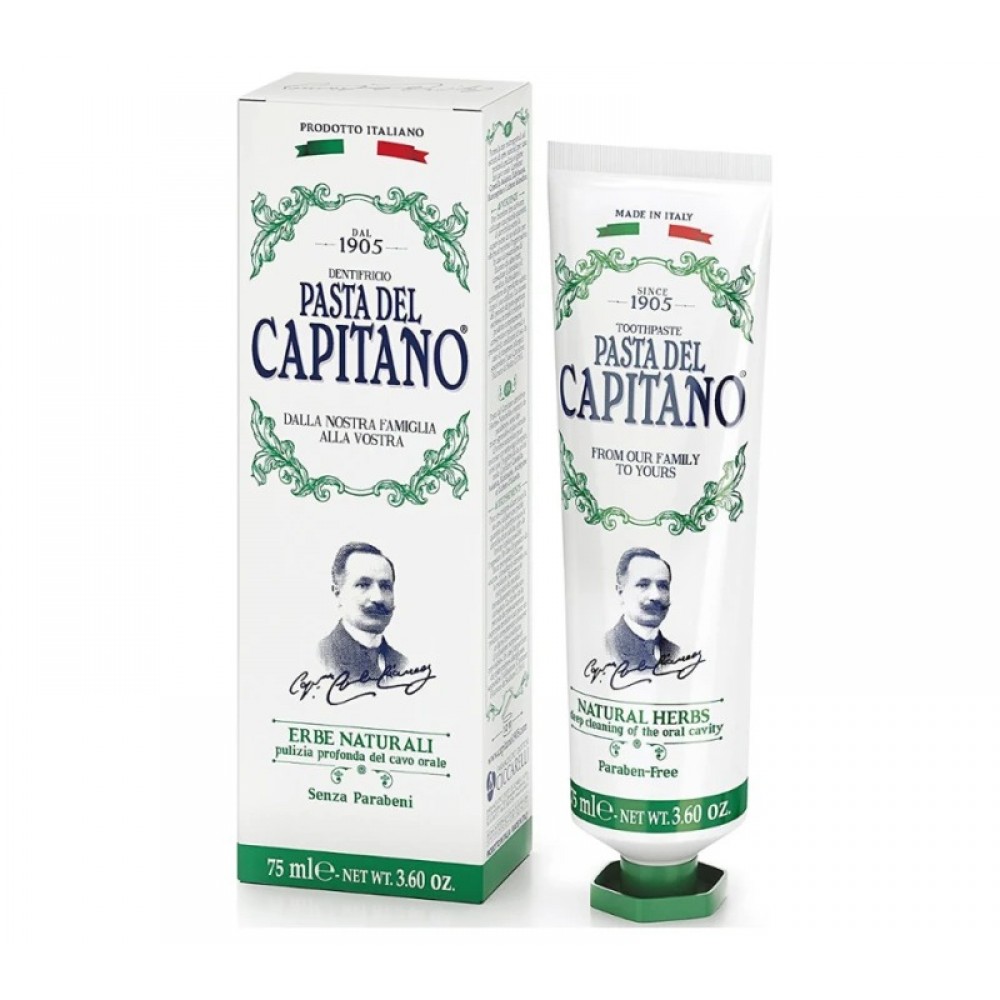 Pasta del Capitano Herbal Toothpaste – Φυτική Οδοντόκρεμα με Φυσικά Εκχυλίσματα, 75ml Στοματική φροντίδα
