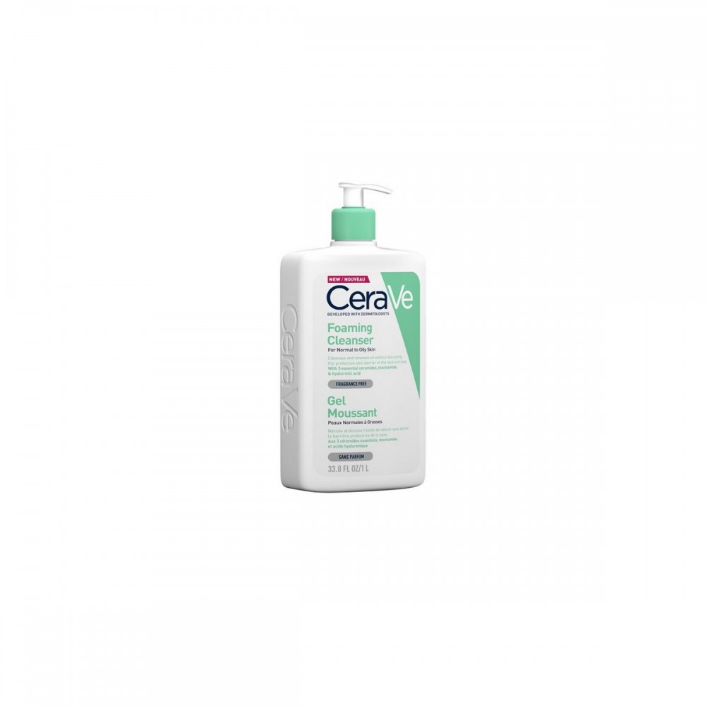 CeraVe Foaming Cleanser – Αφρίζον Gel Καθαρισμού Προσώπου & Σώματος με Υαλουρονικό Οξύ & Κεραμίδια (1000ml) Καλλυντικά