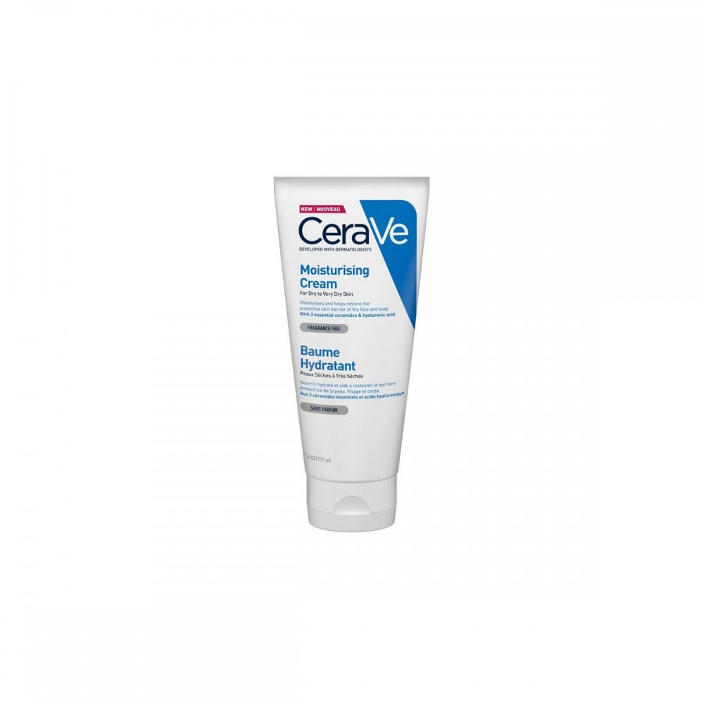 CeraVe Moisturising Cream – Ενυδατική Κρέμα για Πρόσωπο & Σώμα με Κεραμίδια και Υαλουρονικό Οξύ (177ml) Καλλυντικά