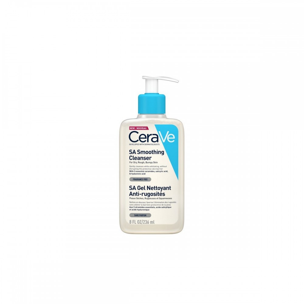 Cerave SA Smoothing Cleanser Gel Καθαρισμού Προσώπου & Σώματος Για το Ξηρό, Τραχύ, Ανομοιόμορφο Δέρμα 236ml Καλλυντικά