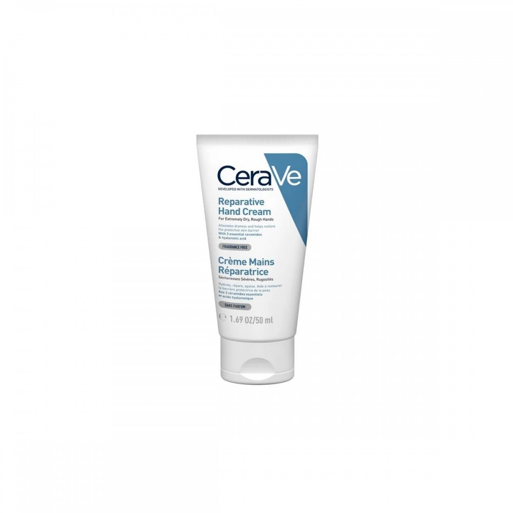 CeraVe Reparative Hand Cream 50ml – Επανορθωτική Κρέμα για Ξηρά Χέρια με Ceramides & Υαλουρονικό Οξύ Περιποίηση Άκρων 