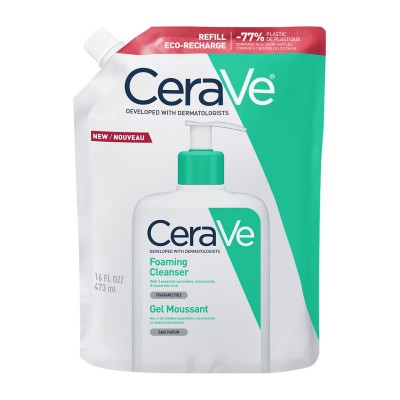 CeraVe Foaming Cleanser Refill 473ml – Αφρίζον Gel Καθαρισμού για Λιπαρή & Μικτή Επιδερμίδα με Ceramides & Niacinamide