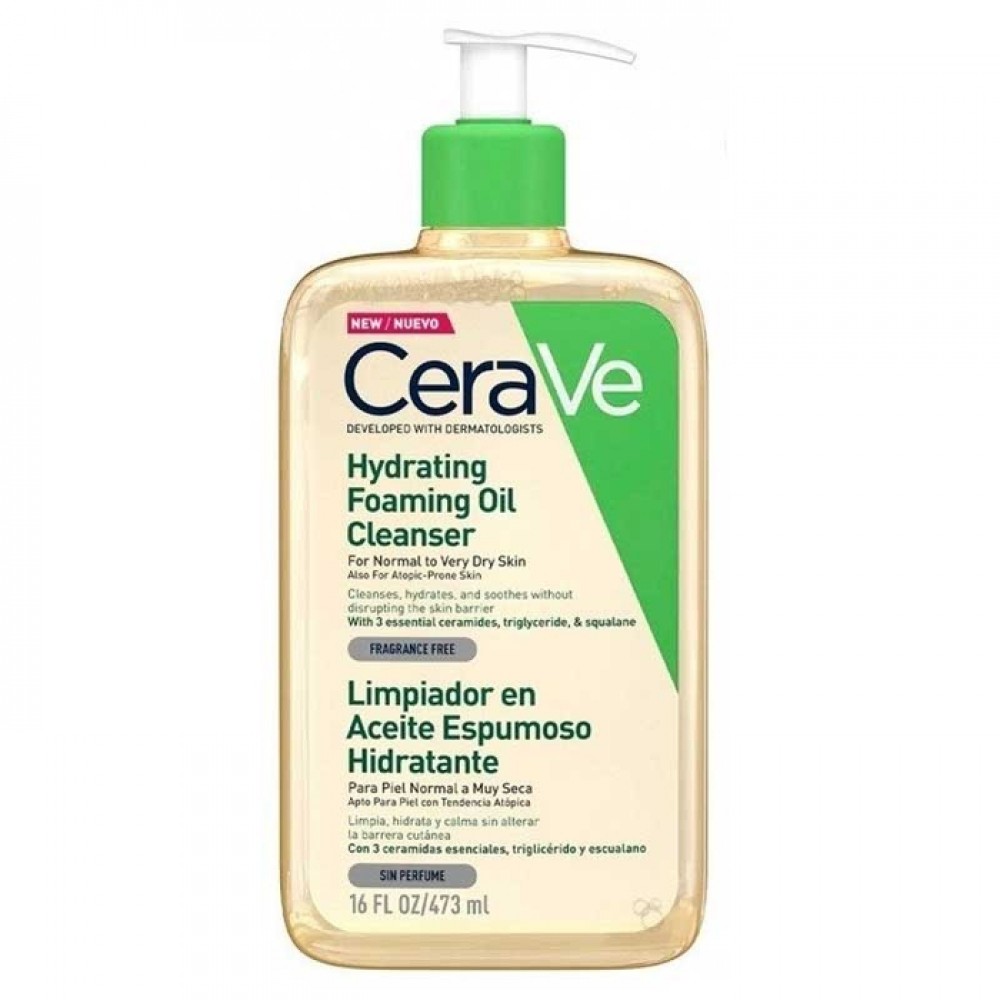 CeraVe Hydrating Foaming Oil Cleanser – Λάδι Καθαρισμού για Πρόσωπο & Σώμα με Σκουαλάνιο & Κεραμίδια (473ml) Καλλυντικά
