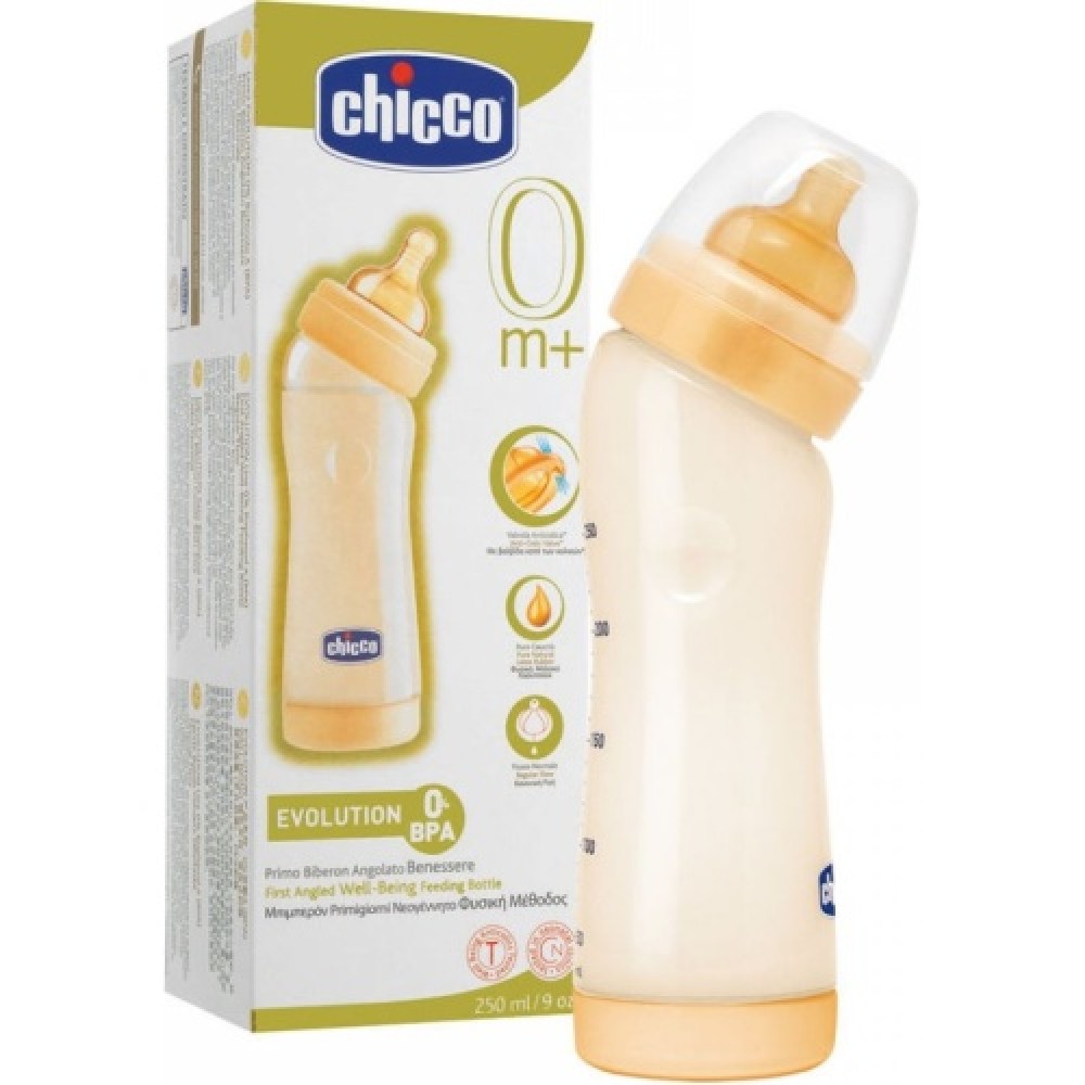 Chicco Μπιμπερό Με Κλίση & Με Θηλή Σιλικόνης Βρεφανάπτυξη