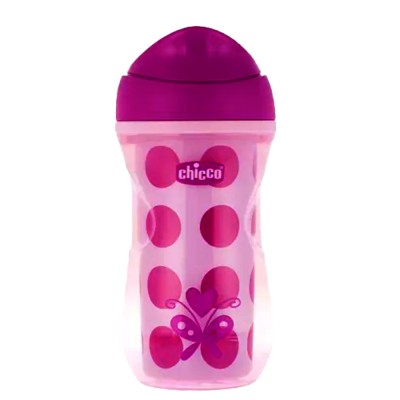 Chicco Active Cup 266 ml (14+ μηνών) – Αντι-Αναρροφητικό Παιδικό Κύπελλο Ροζ