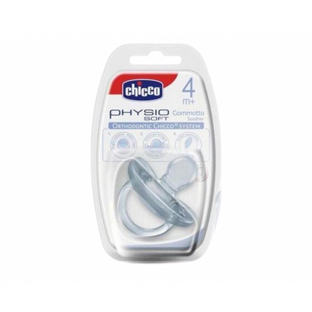 Chicco πιπίλα physio soft, όλο σιλικόνη 4+ διάφανη 1τεμ Βρεφανάπτυξη