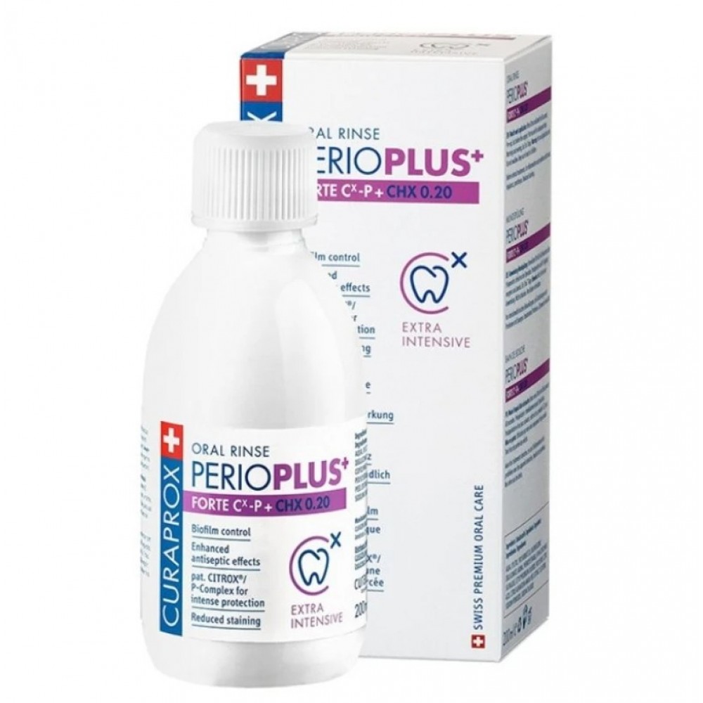 Curaprox Perio Plus Forte CHX 0.20 – Ισχυρό Στοματικό Διάλυμα με Χλωρεξιδίνη 0,20% για Άμεση Αντιμικροβιακή Δράση, 200ml Στοματική φροντίδα