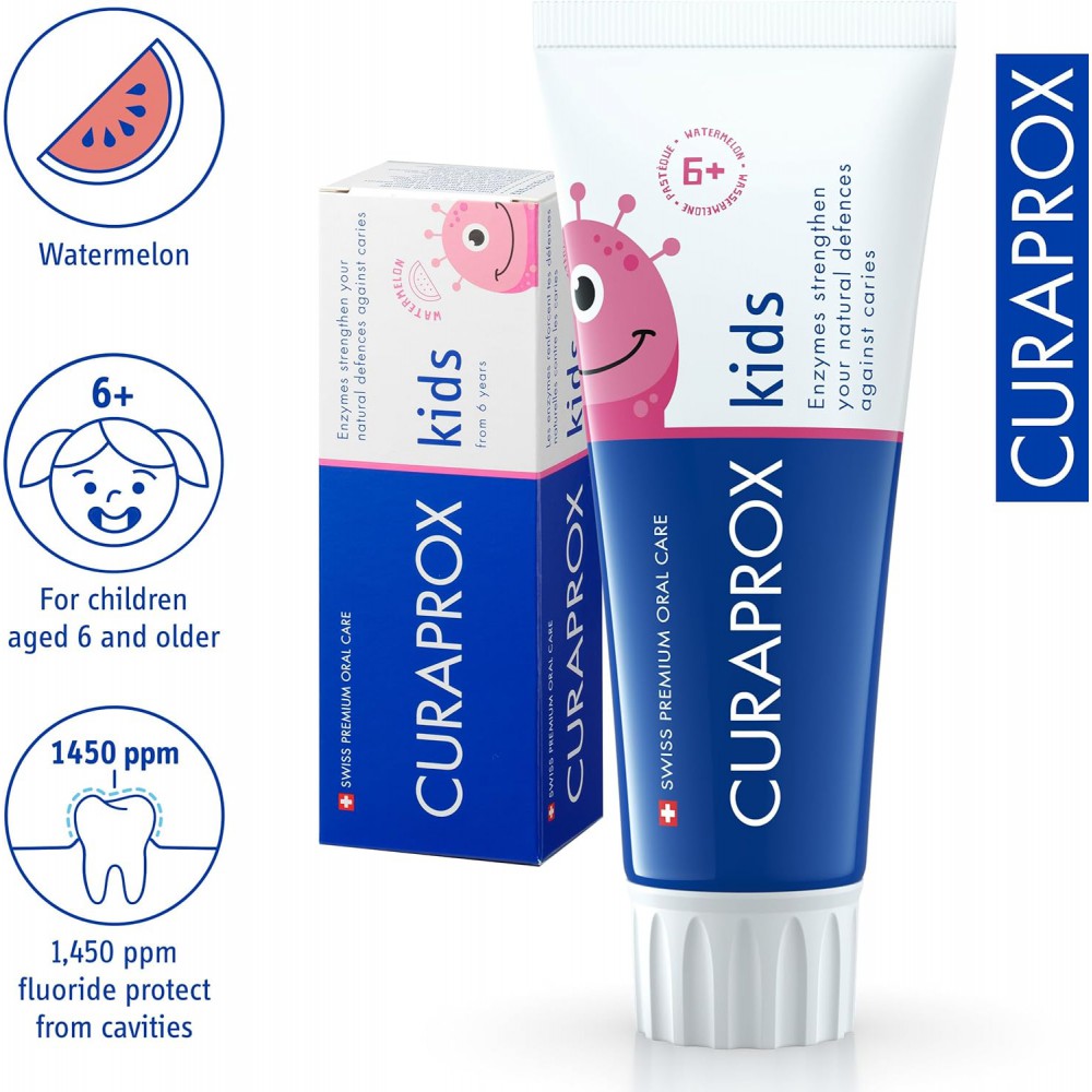 Curaprox Kids Οδοντόκρεμα Καρπούζι 60ml – Για Παιδιά 6+ με Φθόριο Στοματική φροντίδα