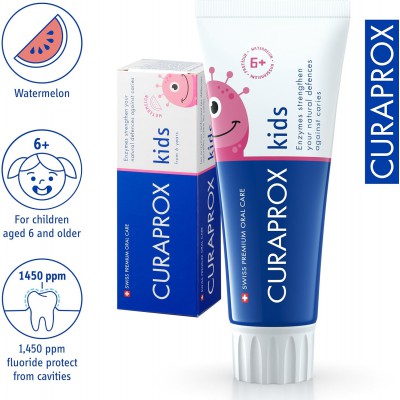 Curaprox Kids Οδοντόκρεμα Καρπούζι 60ml – Για Παιδιά 6+ με Φθόριο