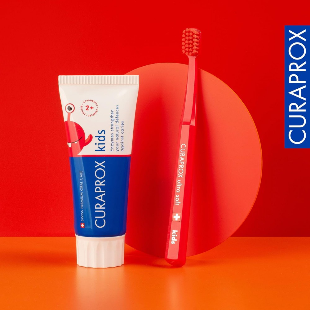 Curaprox Kids Παιδική Οδοντόκρεμα Φράουλα 60ml με Φθόριο 950ppm Στοματική φροντίδα