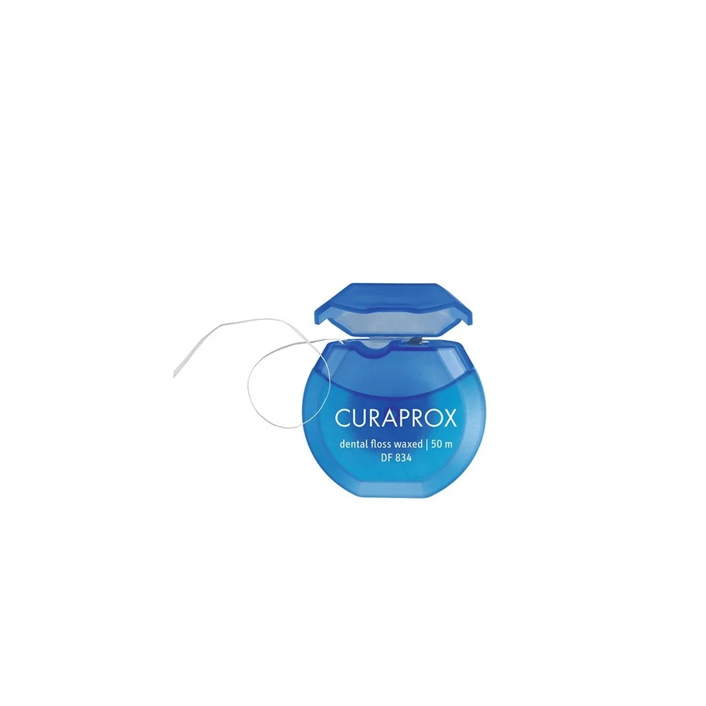 Curaprox Dental Floss 834 – Κερωμένο Οδοντικό Νήμα για Απαλό & Βαθύ Καθαρισμό (50m) Στοματική φροντίδα
