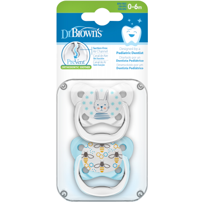 Dr. Brown’s Πιπίλα Πεταλούδα PreVent – Επίπεδο 1, 0-6 Μηνών (2τμχ)