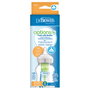 Dr Brown Μπιμπερό πλαστικό Options+ (Φαρδύ λαιμός) 330 ml Βρεφανάπτυξη