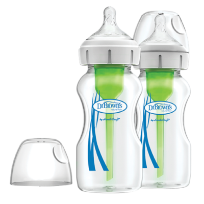 Dr. Brown’s Γυάλινα Μπιμπερό OPTIONS+ 150ml με Φαρδύ Λαιμό (2τμχ) – Φυσική Ροή & Αντι-κολικός Σχεδιασμός