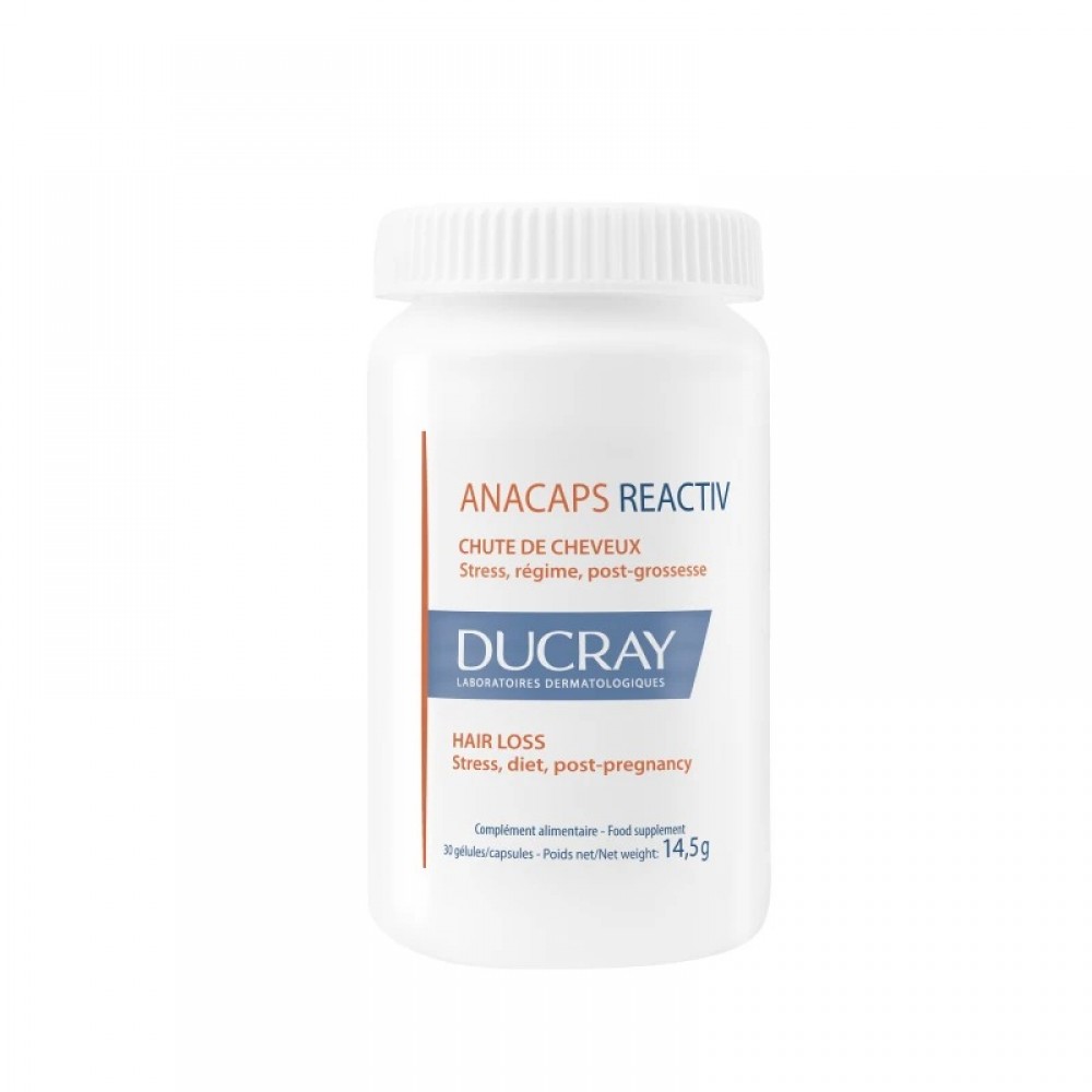 Ducray Anacaps Reactiv – Στοχευμένη Φόρμουλα για Αντιδραστική Τριχόπτωση & Ενδυνάμωση Μαλλιών Συμπληρώματα διατροφής