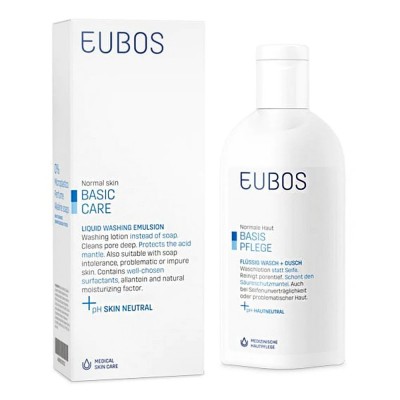EUBOS Blue Liquid Washing Emulsion 200ml – Καθημερινός Καθαρισμός χωρίς Σαπούνι