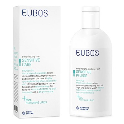 Eubos Sensitive Shower Oil F 200ml – Ελαιώδες Ντους για Ξηρό & Ευαίσθητο Δέρμα