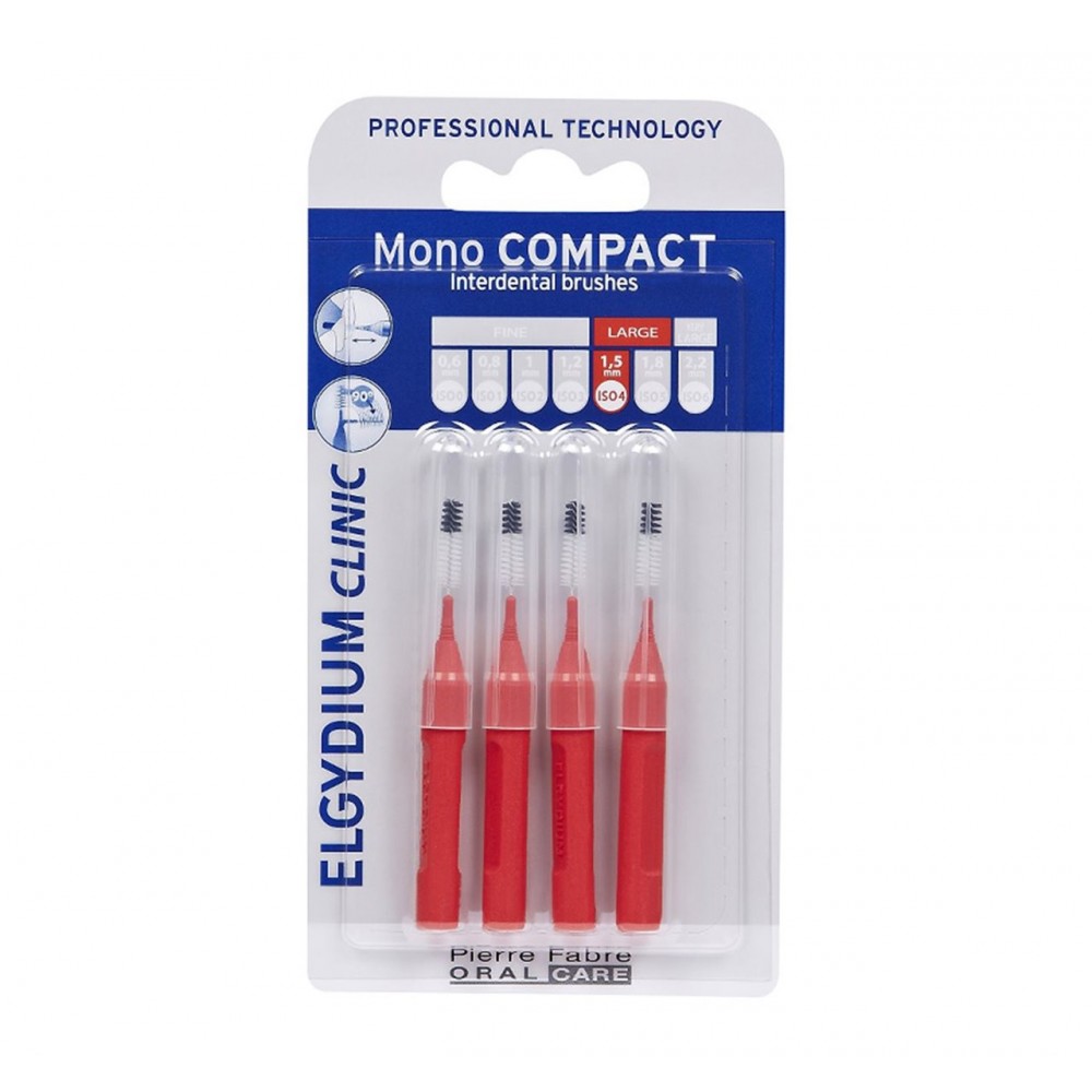 ELGYDIUM Clinic Mono Compact 0.7mm – Μεσοδόντια Βουρτσάκια για Ακριβή Καθαρισμό (4 Τεμάχια) Στοματική φροντίδα