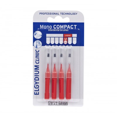 ELGYDIUM Clinic Mono Compact 0.7mm – Μεσοδόντια Βουρτσάκια για Ακριβή Καθαρισμό (4 Τεμάχια)